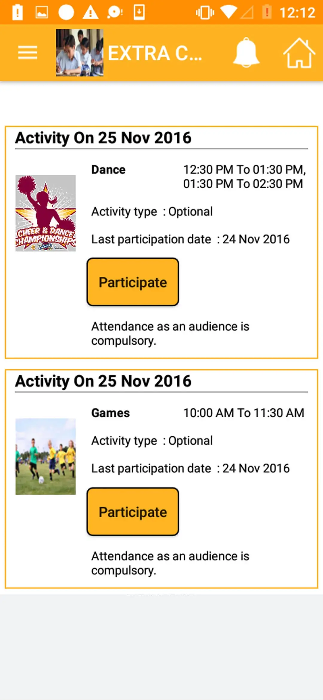 School Management System app — Extra Activity