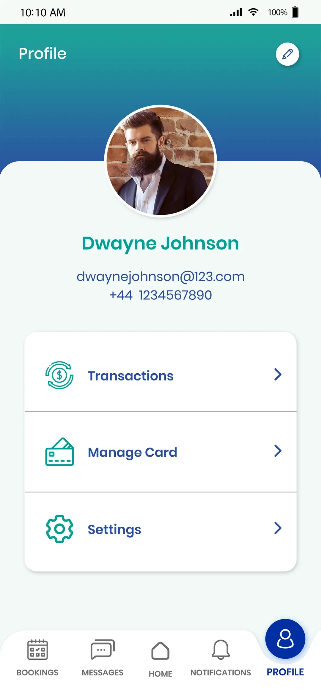 Service provider user — Profile