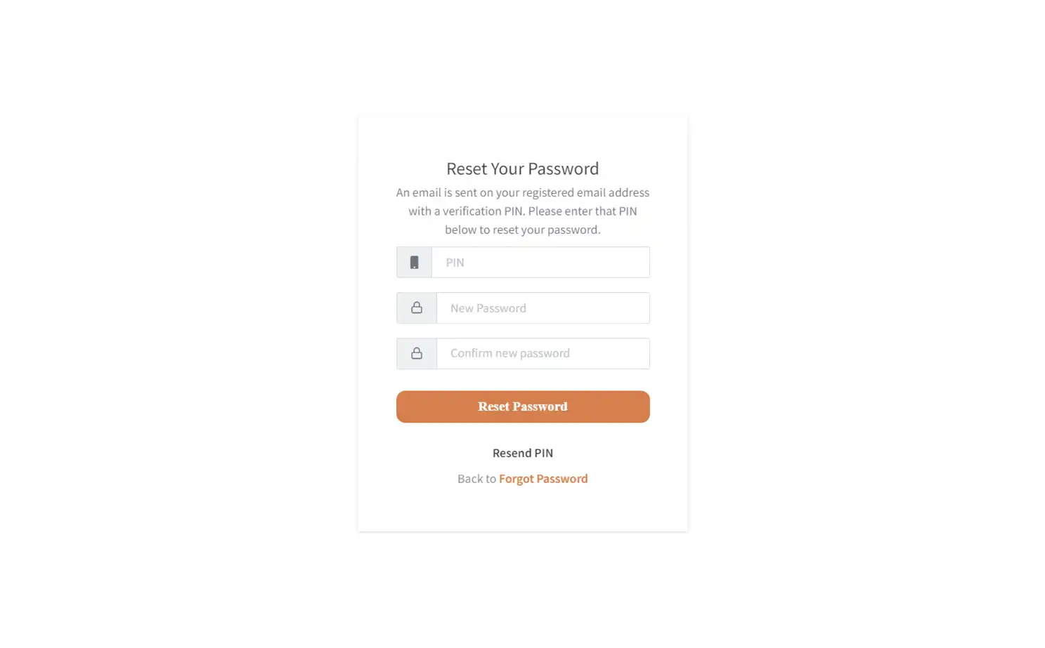 Study Matching Platform app — Reset Password