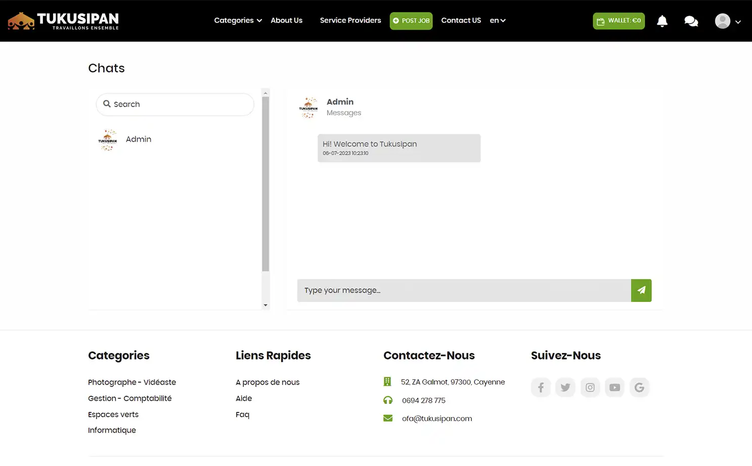 Job Marketplace — user — Chats