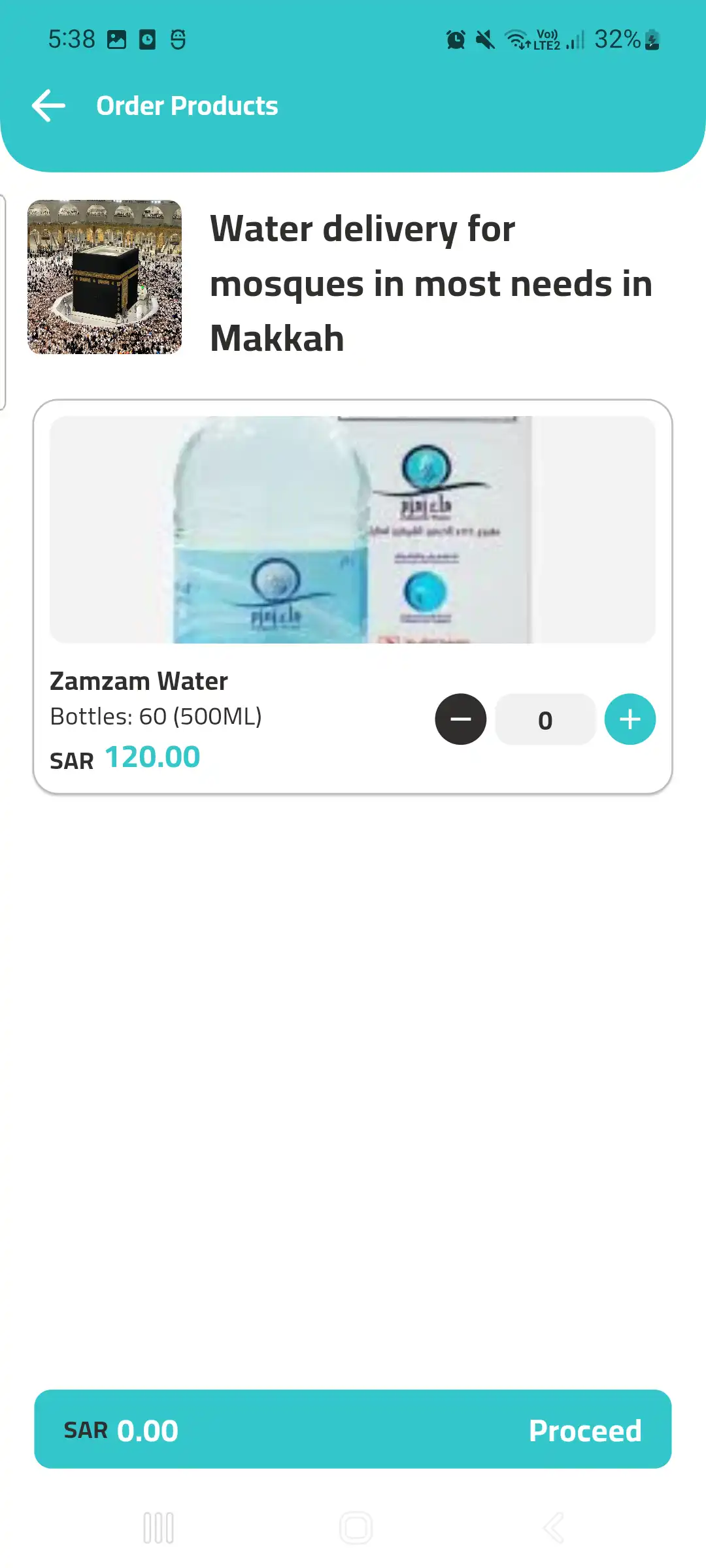 Water Donation user app - Order Products