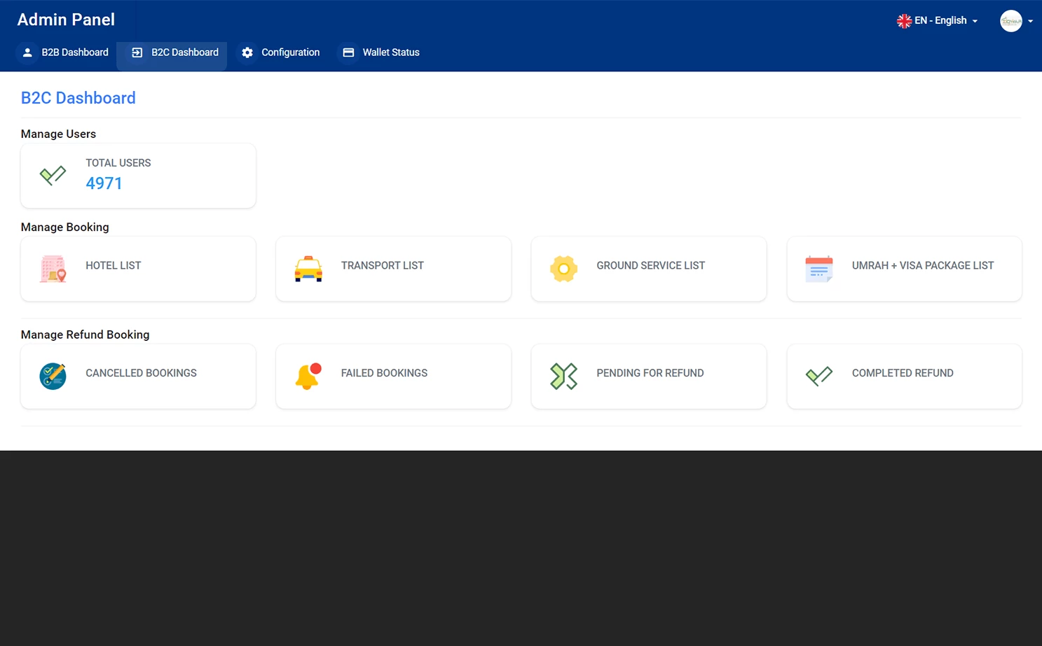 Umrah visa processing system web — B2C DashBoard