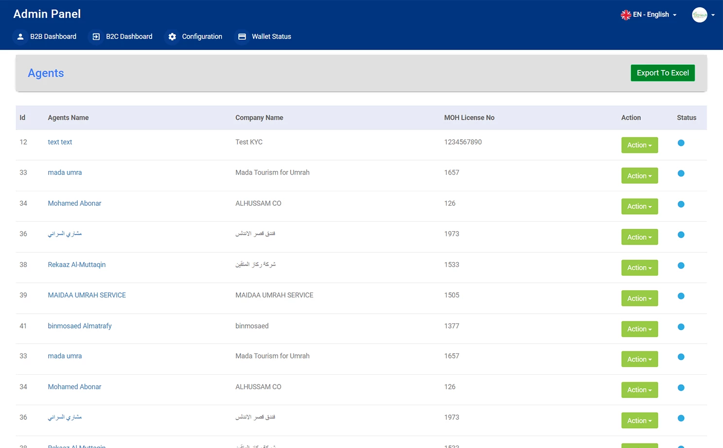 Umrah visa processing system web — Agents