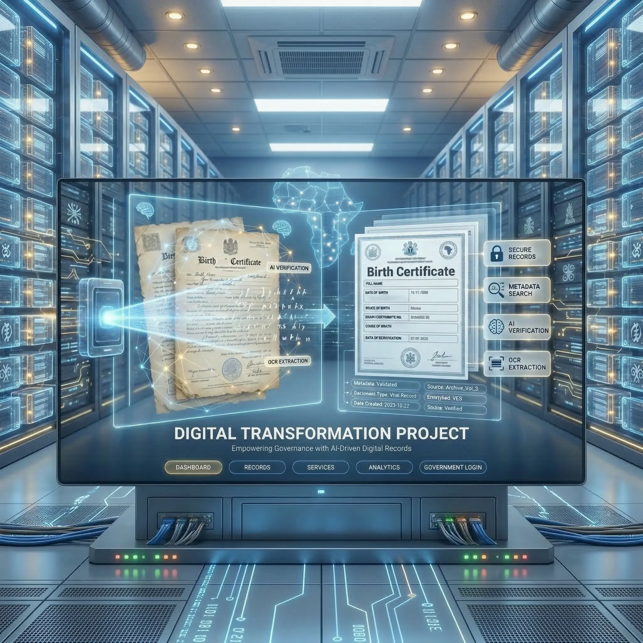 Digital civil records platform enabling secure online registration and verification of official documents